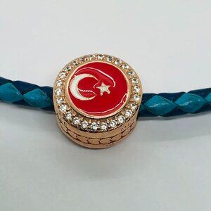 ✨✨Pandora Country Of Turkey Exclusive Flag Button Charm rose gold